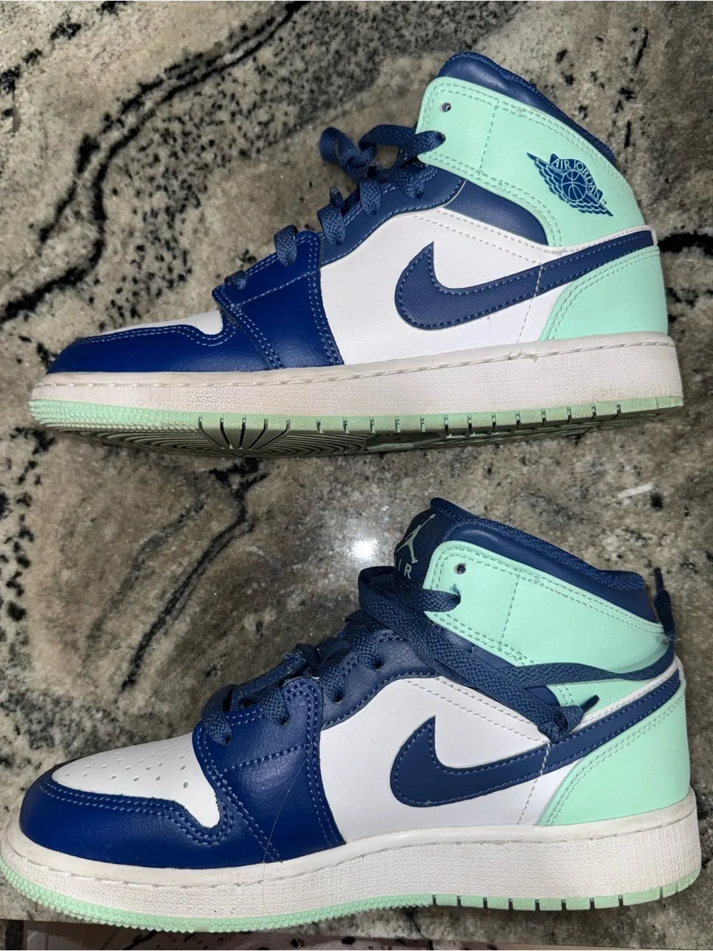 Nike Air Jordan High-Top Sneakers - Navy & Mint